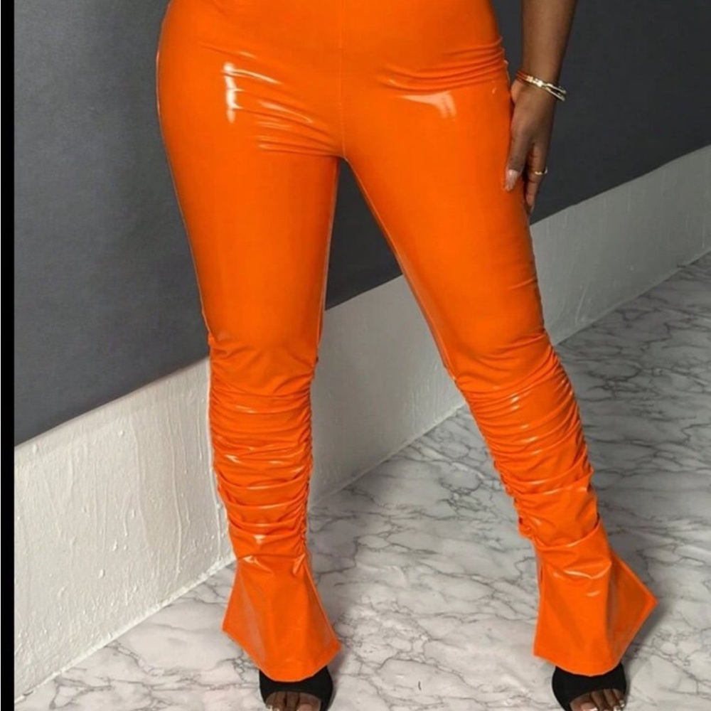 SHEIN Bright Orange Flare Pants